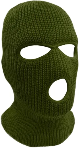 3-Hole Knit Sew Acrylic Outdoor Full Face Cover Thermal Balaclava Ski Mask One Size Fits Most