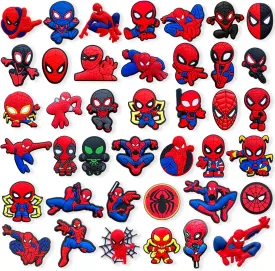 40Pcs Cute Hero Shoe Charms for Croc, Cartoon Shoe Decoration for Shoes Bracelet Wristband Clog Sandals Birthday Party Favors