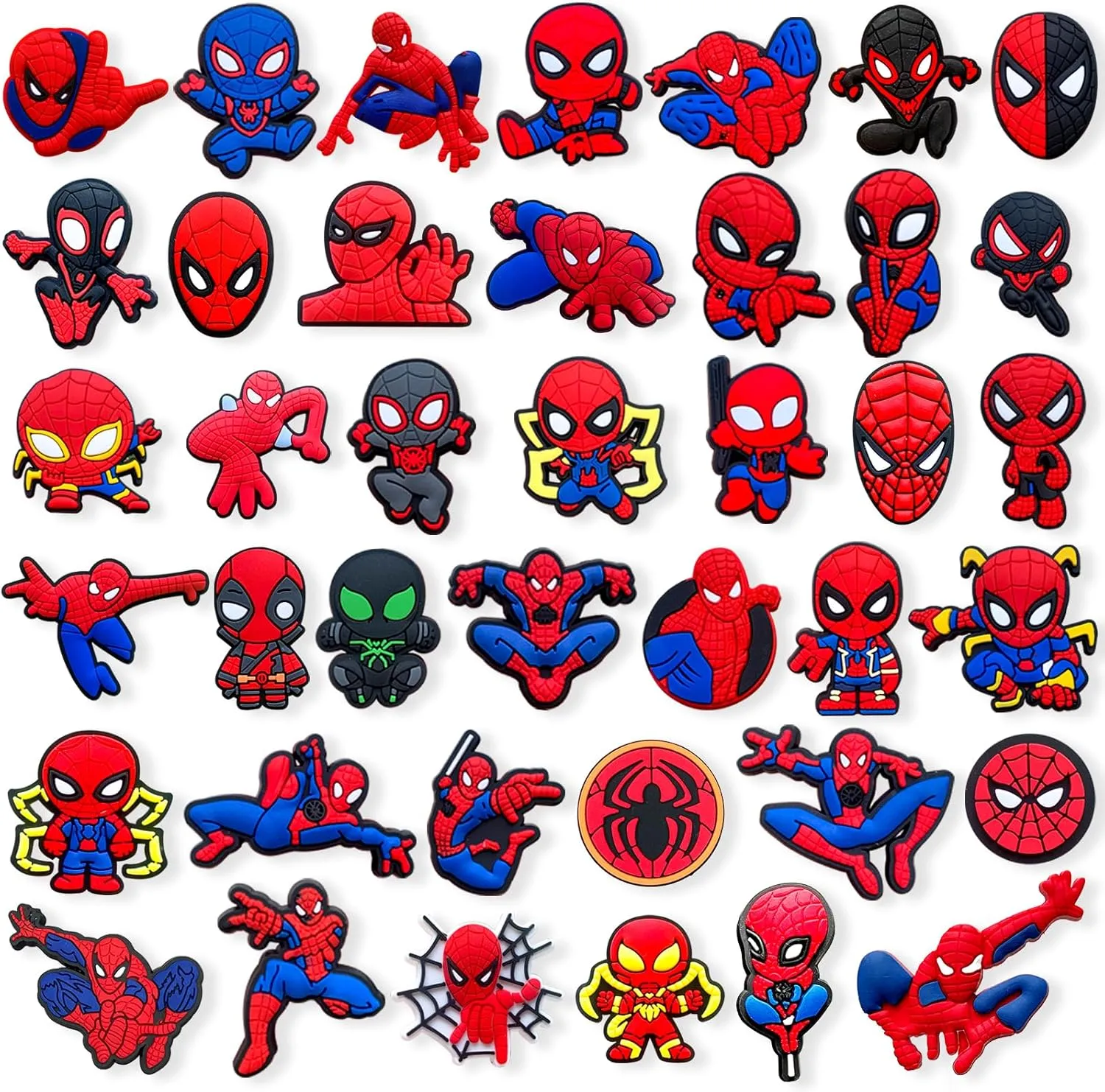 40Pcs Cute Hero Shoe Charms for Croc, Cartoon Shoe Decoration for Shoes Bracelet Wristband Clog Sandals Birthday Party Favors