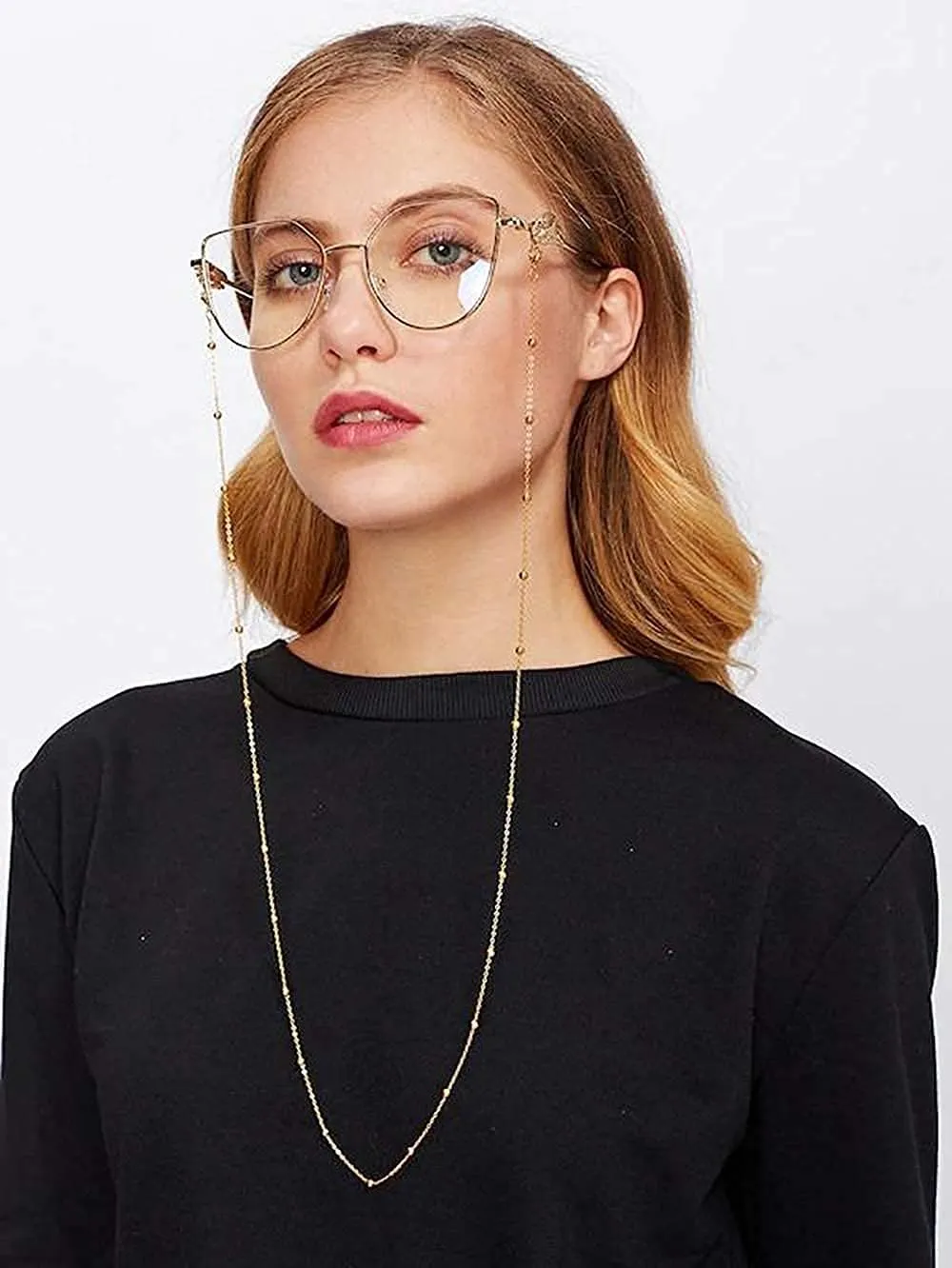 AllenCOCO Glasses Chain, Eyeglass Strap For Women Sunglasses - 14K Gold Eyeglasses Chain, Eye Glasses Holders Around Neck