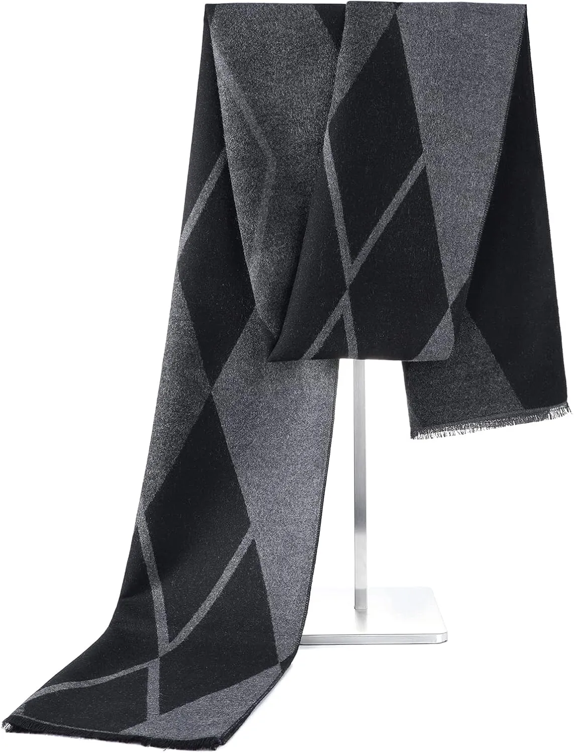 American Trends Mens Winter Warm Long Soft Scarf Plaid Tassel Scarf for Men Soft Classic Scarves