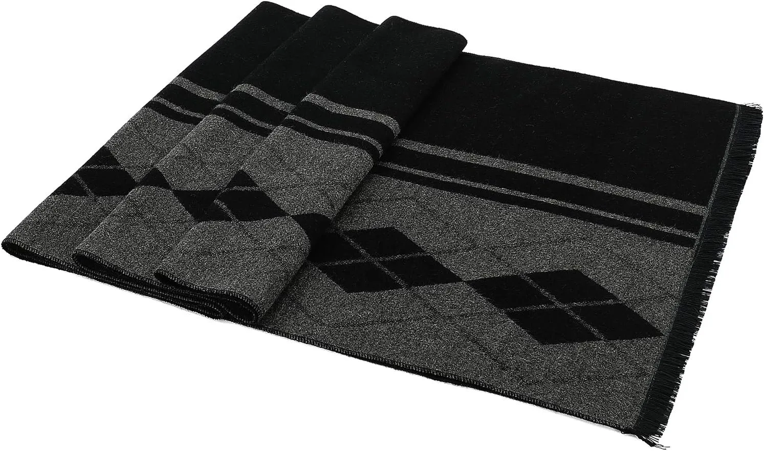 American Trends Mens Winter Warm Long Soft Scarf Plaid Tassel Scarf for Men Soft Classic Scarves
