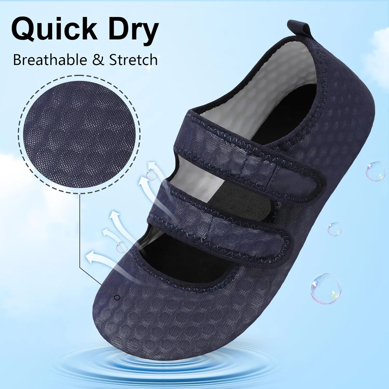 BARERUN Water Shoes Women Men Quick Dry Barefoot Beach Walking Kayaking Surfing Yoga Shoes Adjustable Wide Minimalist Sandals Slippers Indoor/Outdoor