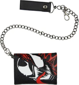 Bioworld Marvel We are Venom Character Design Tri-Fold Snap Chain Wallet
