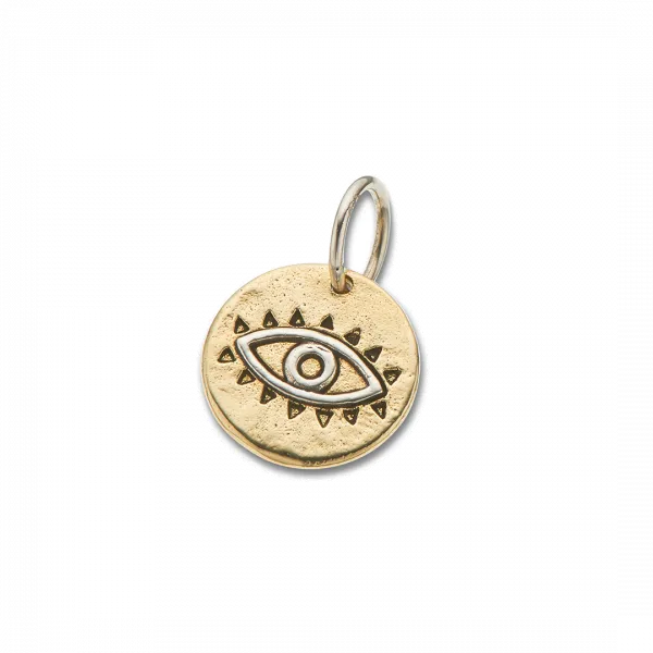 Brass and Silver Mr Eye Charm 4061