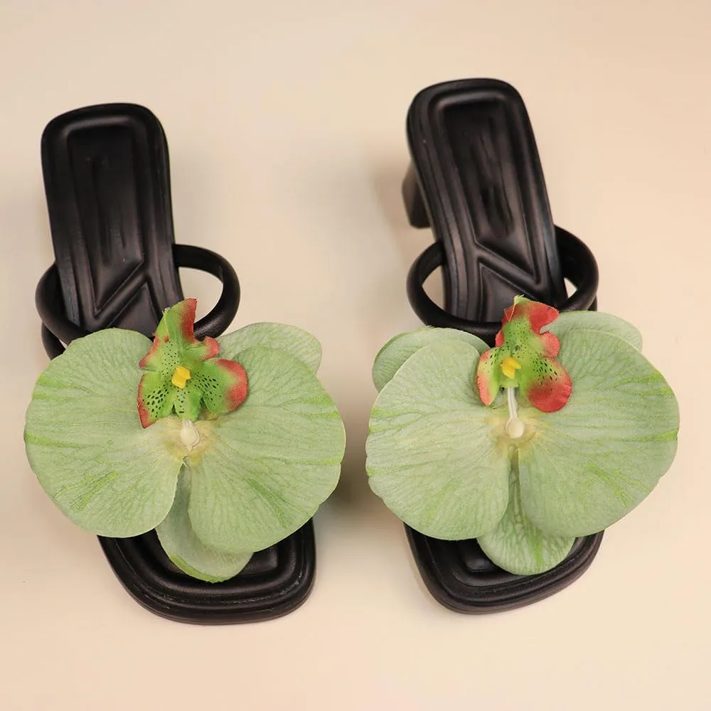 Butterfly Orchid Shoe Clips Removable Artificial Flower Shoes Buckle Elegant Wedding Party High Heel Sandals Bag Charm Decorations for Women
