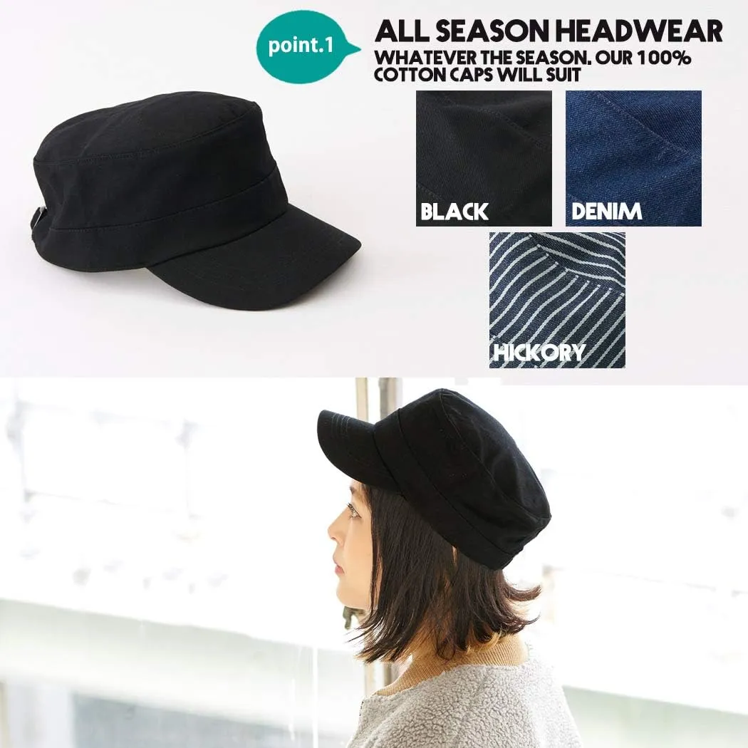 CHARM Cadet Military Army Cap - Mens Summer Cotton Painters Hat