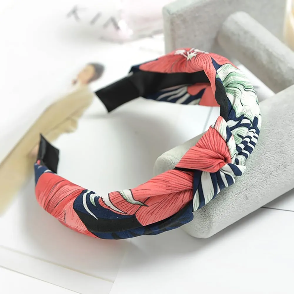 DRESHOW 8 Pack Knotted Headbands for Women Wide Turban Headband Yoga Exercise Ribbing Hair Hoop Hair Bands Accessories