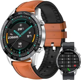 FILIEKEU Men Smart Watch for Android iOS, Bluetooth Calls Voice Chat with Heart Rate/Sleep Monitor Fitness Tracker, 1.3" Full Touch Screen IP67 Waterproof Stainless Steel Activity Tracker for Men