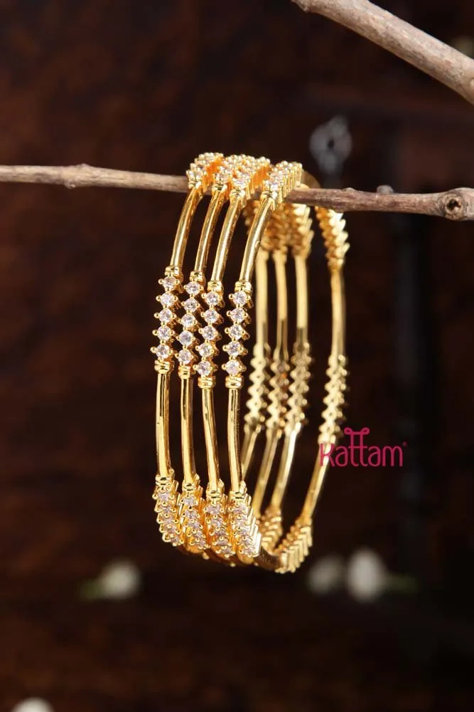 Goltone Stone Bangle ( Set of 4)