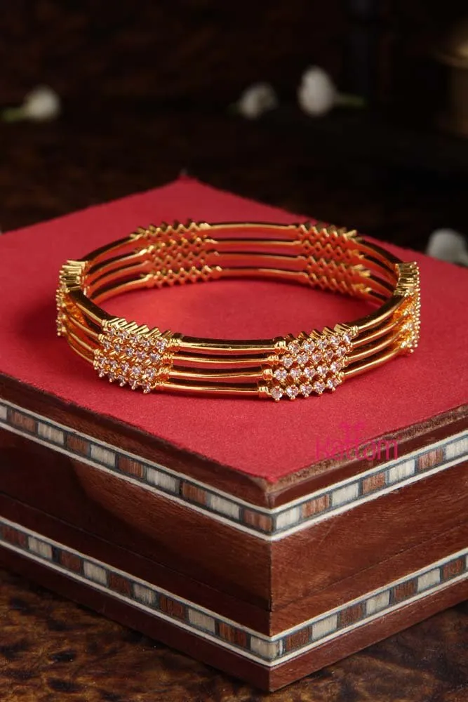 Goltone Stone Bangle ( Set of 4)