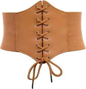 GRACE KARIN Womens Corset Belt Vintage Lace-up Cinch Elastic Waist Belt