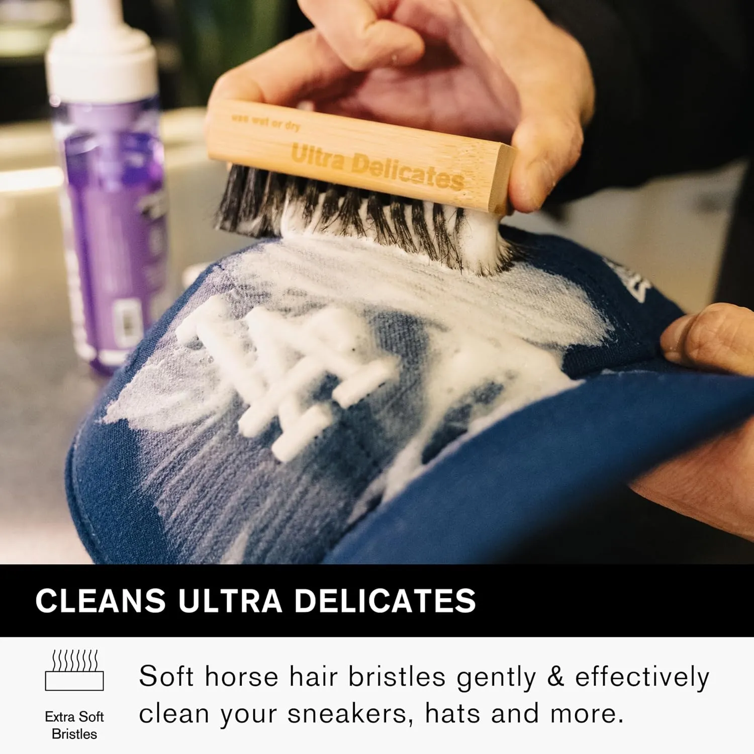 Jason Markk Ultra Delicate Shoe & Hat Cleaning Brush, Soft Bristles, Bamboo Wood