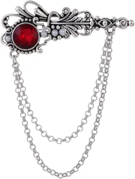 Kokoma Hanging Chain Brooch Pin for Women Men Diamond CZ Vintage Tassel Dangling Drop Lapel Pins Collar Pin Wedding Bouquet Badge Cloth Accessories Jewelry