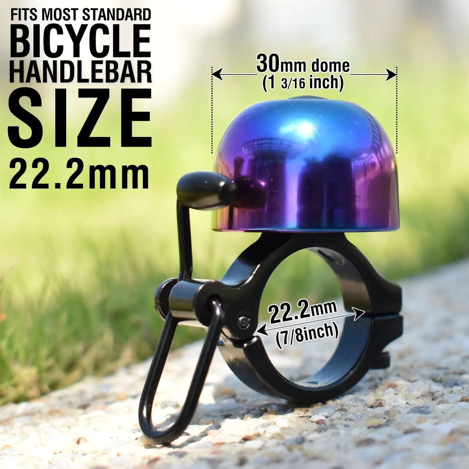 MARQUE Bike Bell for Adults & Kids  Nice, Loud, Crisp Ding Sound Bicycle Bell  Must Have Bicycle Accessories for Mountain MTB, Beach Cruisers, Commuter, Kids Bike  Easy to Install on Handlebar
