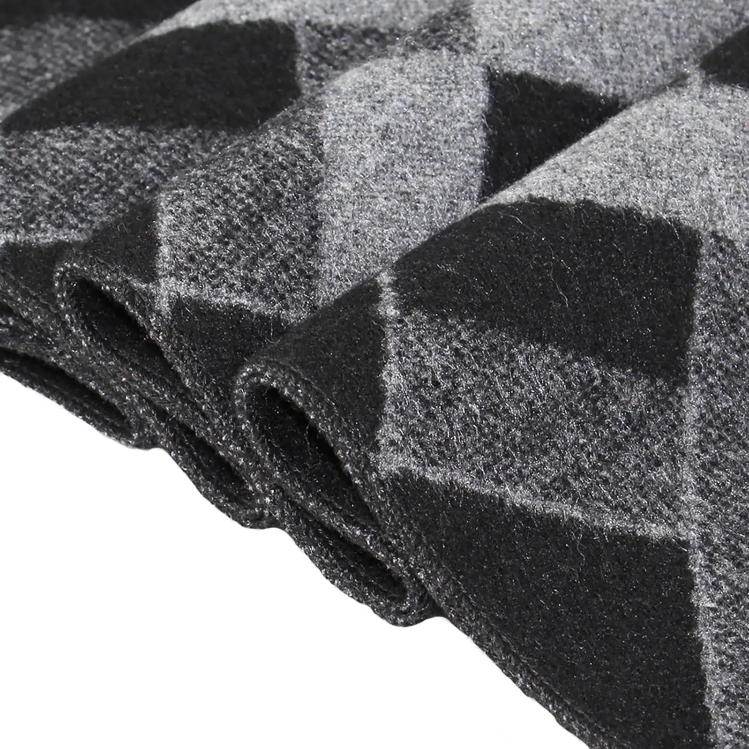 Mens Cashmere Winter Scarf Soft Warm Wool Scarves Plaid Tassel Scarf for Men