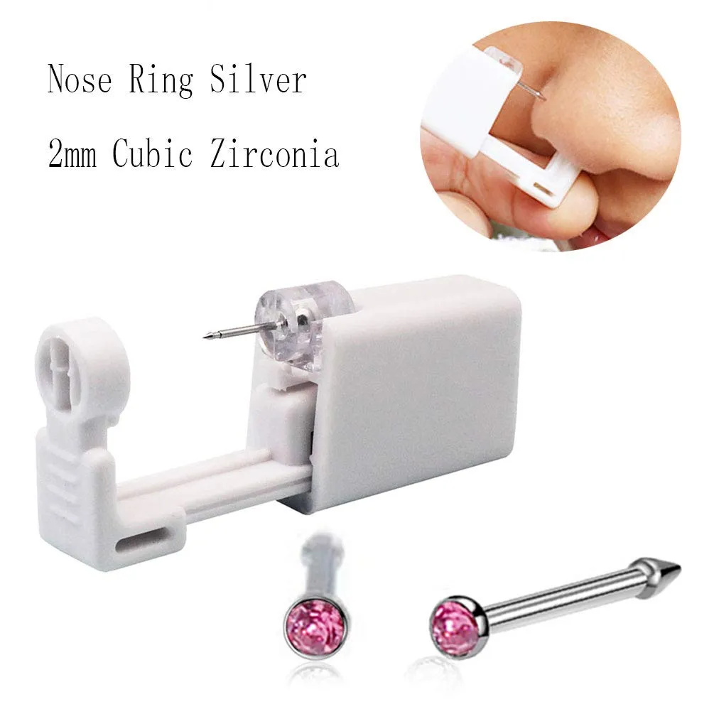 Nose Piercing Kit, Nose Pierce Kit Nose Piercing Gun Self Nose Piercing Gun Kit Nose Piercing Gun Kit Tool (Pink)