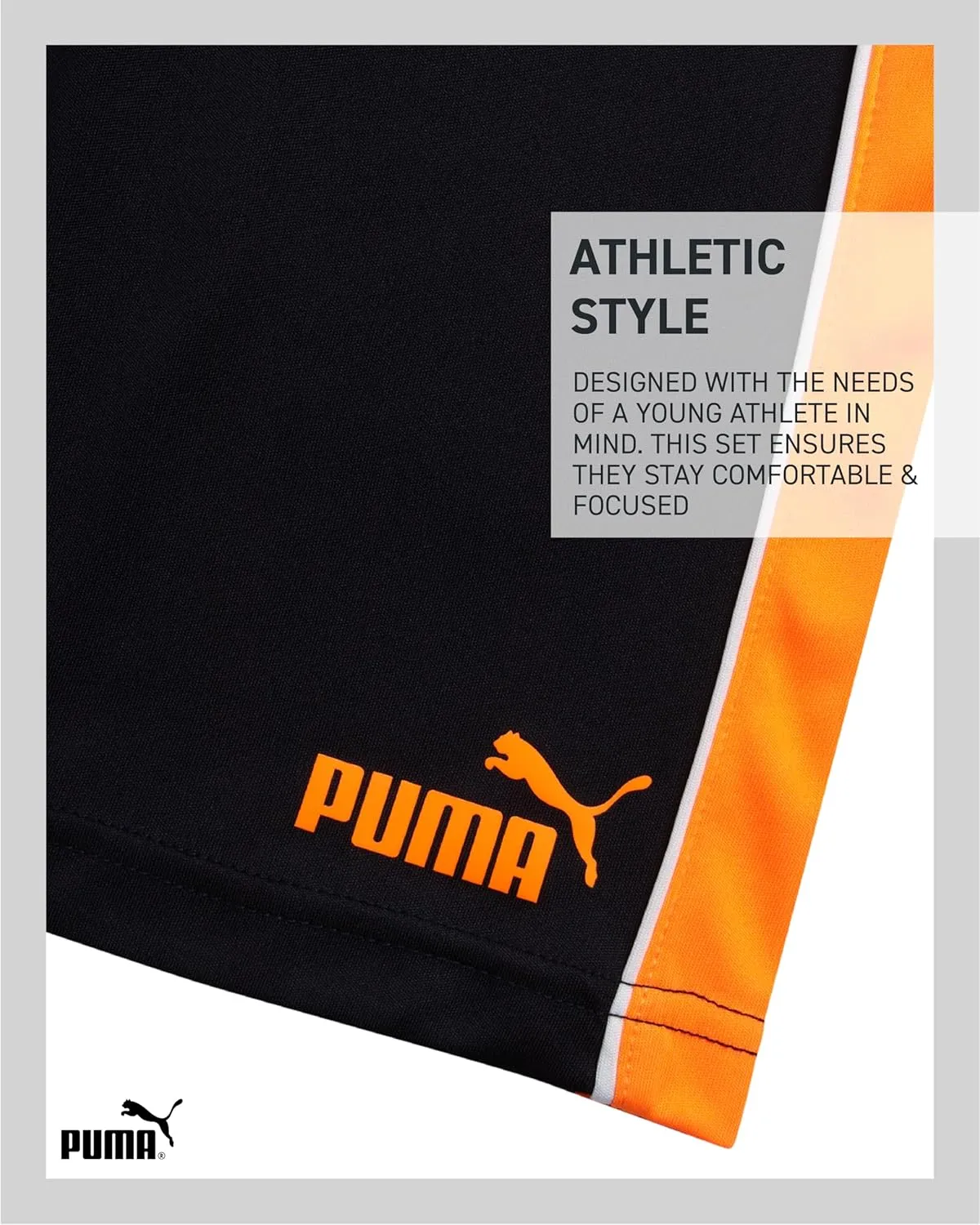 PUMA Boys Active Shorts Set - 2 Piece Dry Fit T-Shirt and Performance Gym Shorts - Activewear Clothing Set for Boys (4-16)