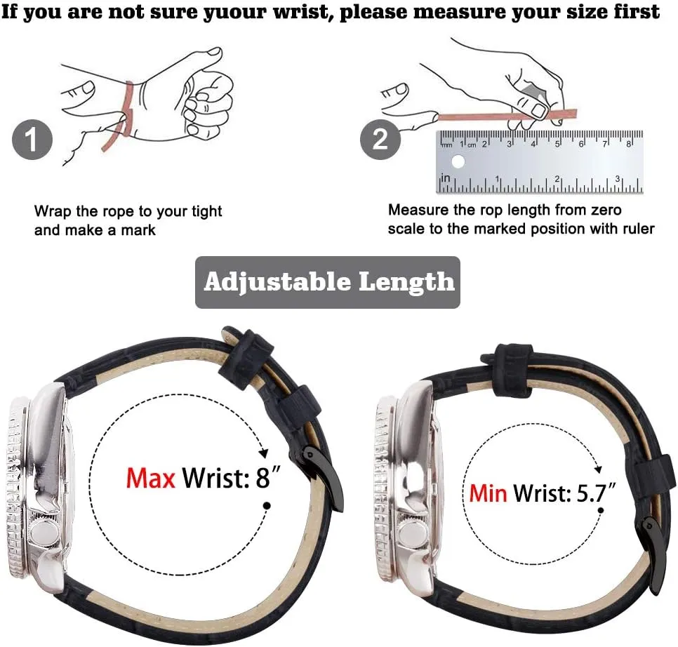 Ritche Christmas Gift Quick Release Leather Watch Bands Genuine Leather Watch Strap for Samsung Galaxy Watch 6 Band Classic 43mm 47mm 40mm 44mm 18mm, 20mm or 22mm for Men and Women, White Elephant Gifts, Stocking Stuffers for Men