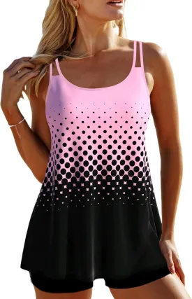 ROSEWE 2025 Tankini Swimsuits for Women, Bathing Suits with Shorts, Modest Swim Dress