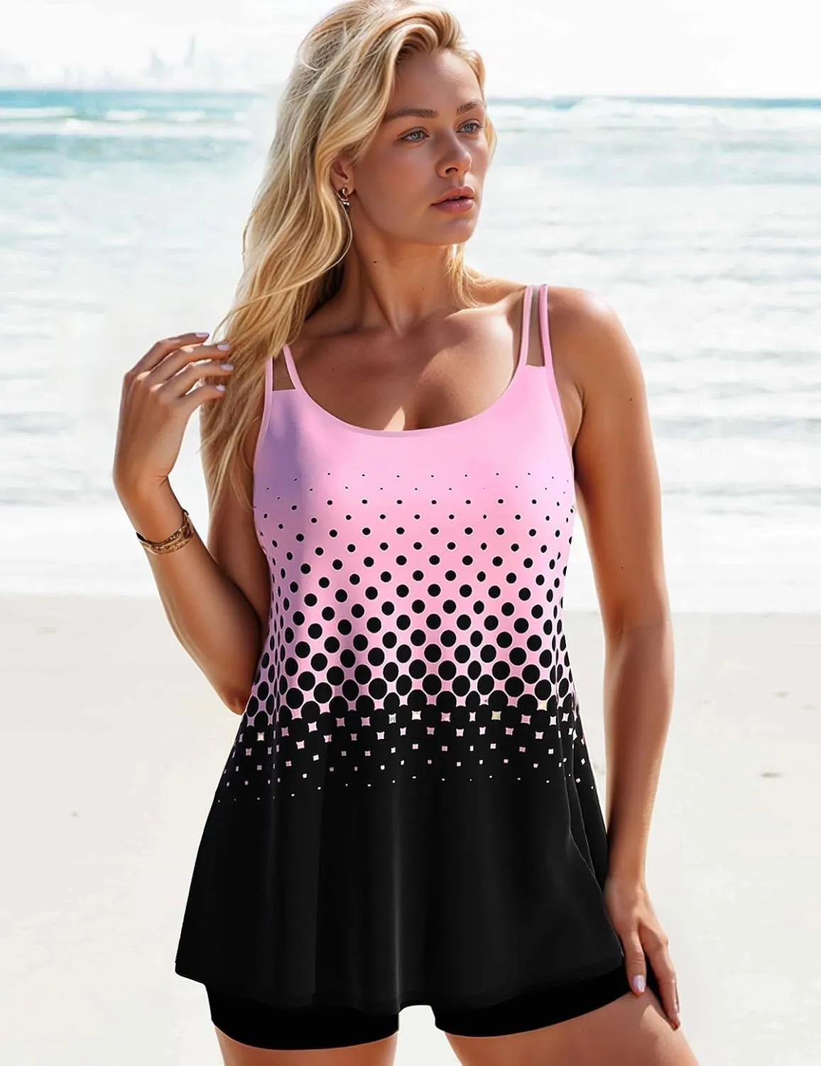 ROSEWE 2025 Tankini Swimsuits for Women, Bathing Suits with Shorts, Modest Swim Dress