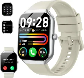 Smart Watch(Answer/Make Call), 1.96" HD Smartwatch for Men Women, 2025 Fitness Watch with 110  Sport Modes/Heart Rate/Sleep Monitor/Pedometer, IP68 Waterproof Fitness Activity Tracker for Android iOS