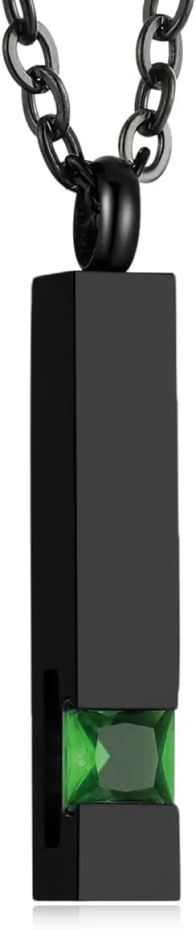 Vertical Bar Zircon Cremation Jewelry for Ashes Men Women Urn Necklace for Ashes Mom Dad Grandpa Grandma ??