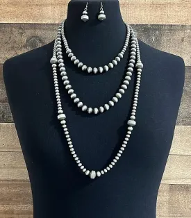 Western Navajo Pearl Layered Necklace